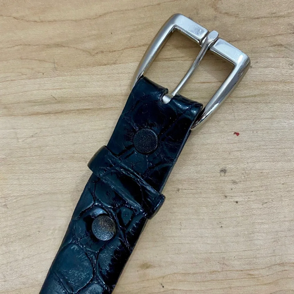 Vtg Hickok Pioneer Custom Tailored Alligator Suede Steerhide Dress Belt Sz 34